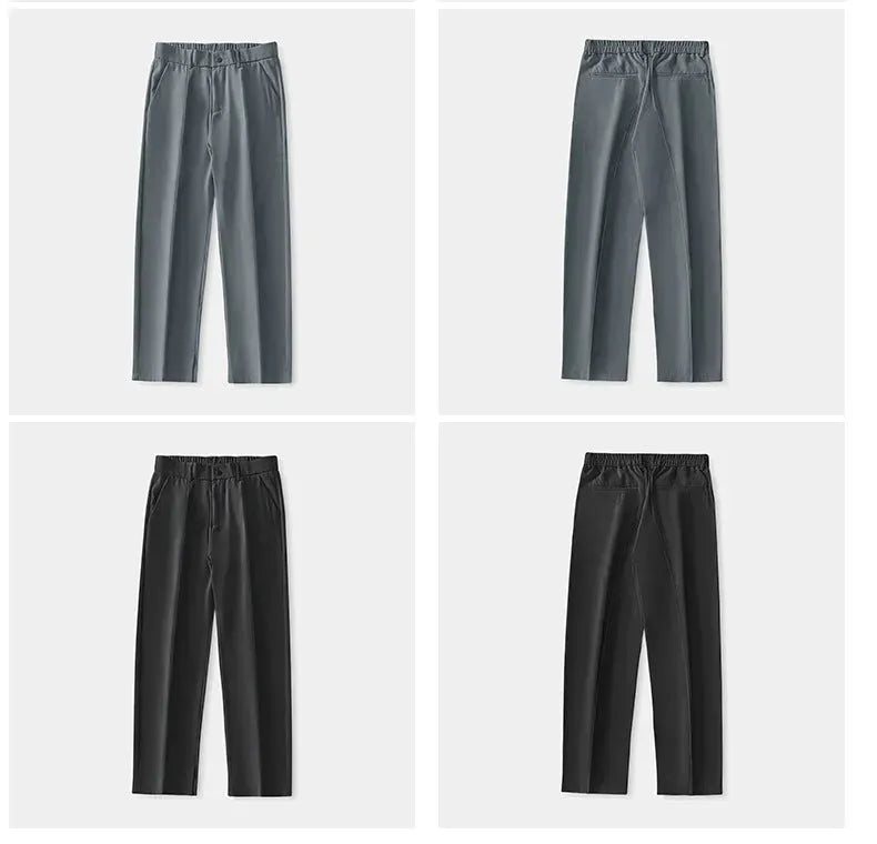 Pantaloni da Uomo in Ghiaccio Seta Freschi Drappeggio Elegante