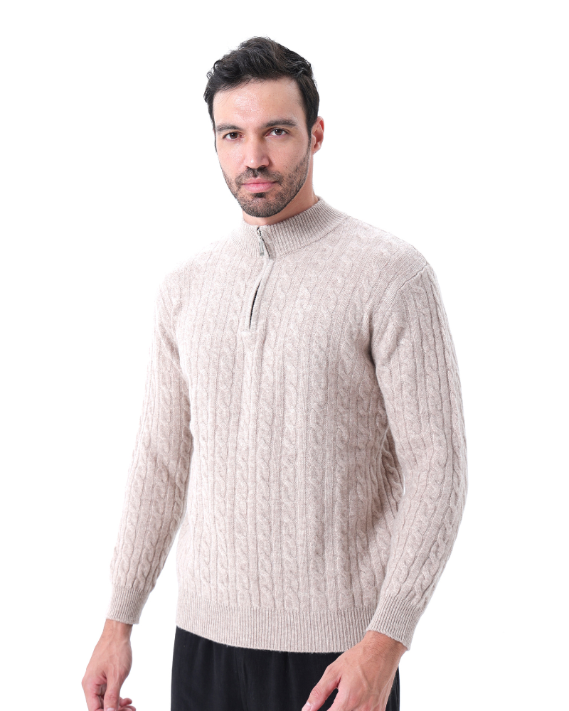 Half Zip in 100% Cashmere