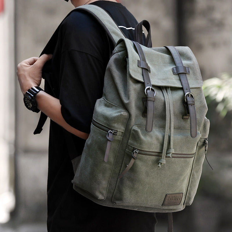 Zaino in tela alla moda per uomo, grande formato