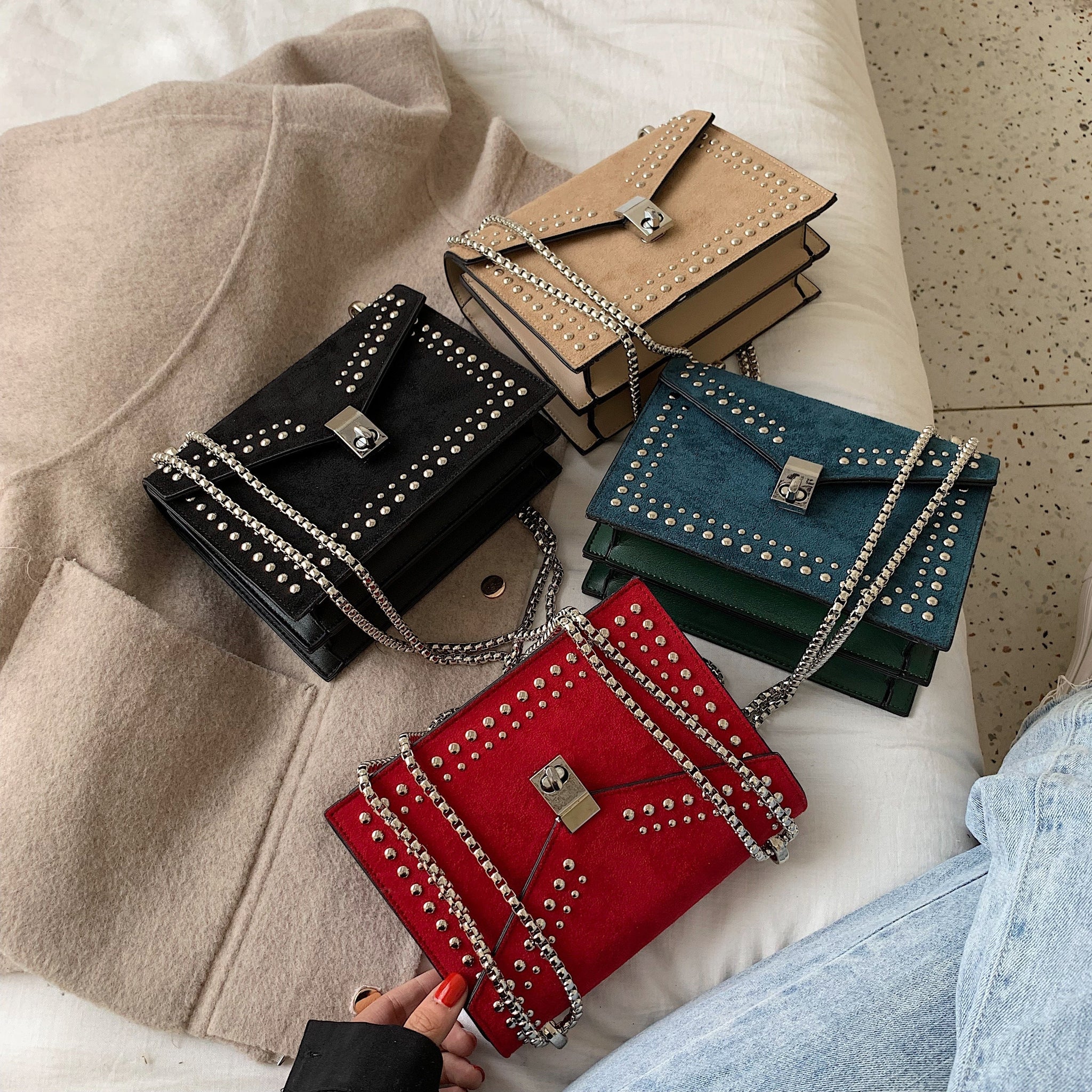 Borsa a tracolla in pelle PU per donna, stile moderno