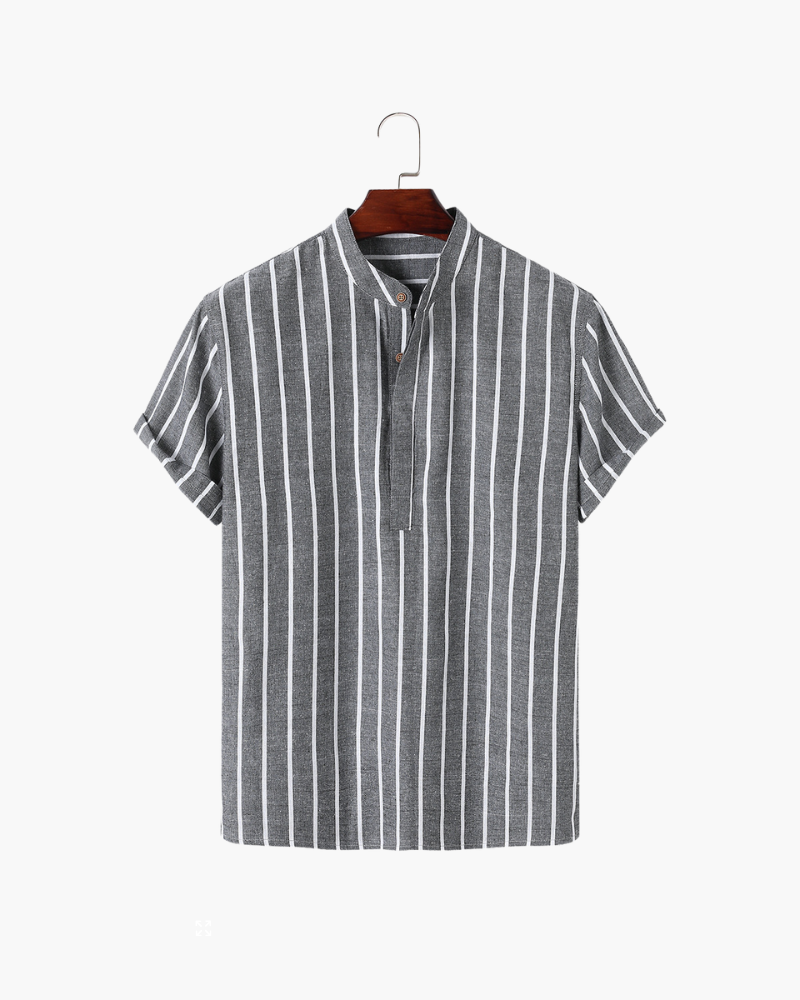 Camicia maniche corte a righe blu