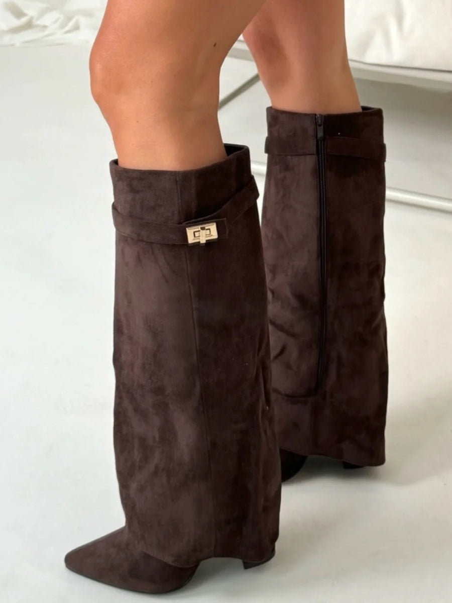 Stivaletti Eleganti in Pelle Scamosciata
