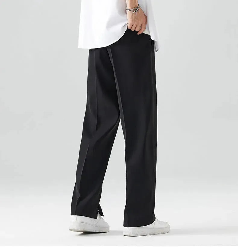 Pantaloni da Uomo in Ghiaccio Seta Freschi Drappeggio Elegante