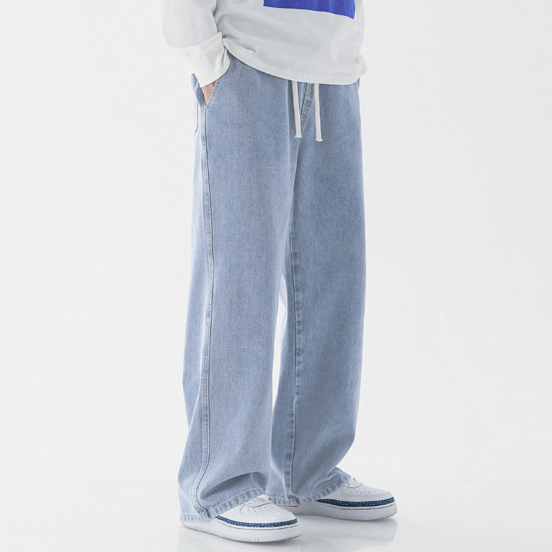 Jeans larghi dritti casual da uomo