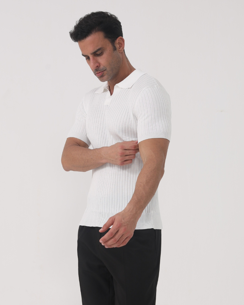 Polo in cotone a costine