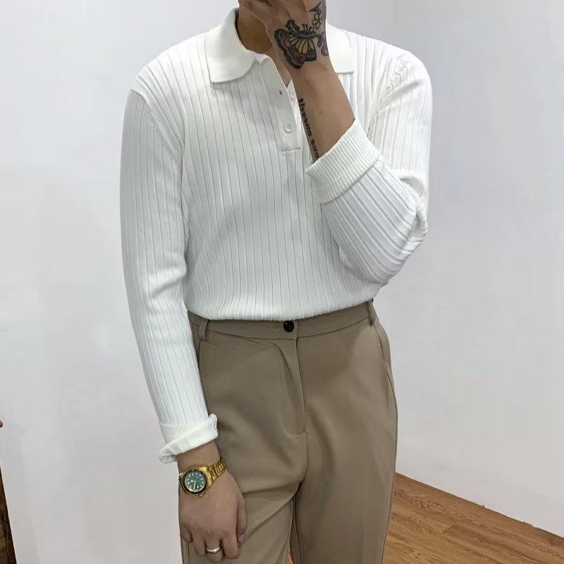 Polo Slim in Maglia Stile Old Money