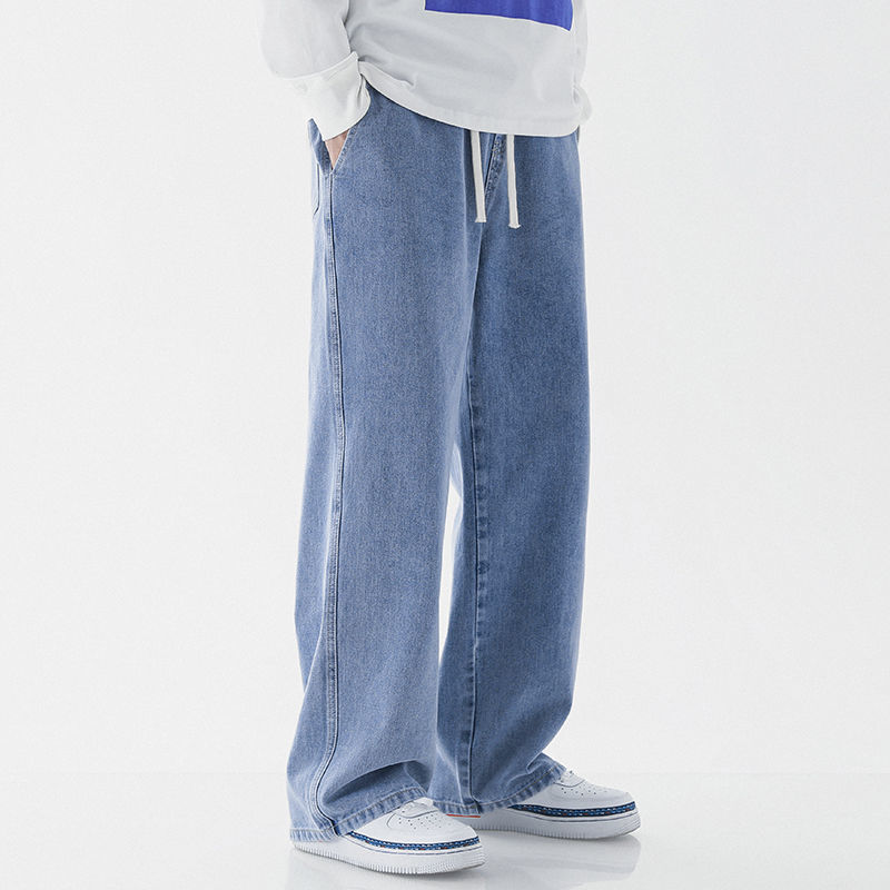 Jeans larghi dritti casual da uomo