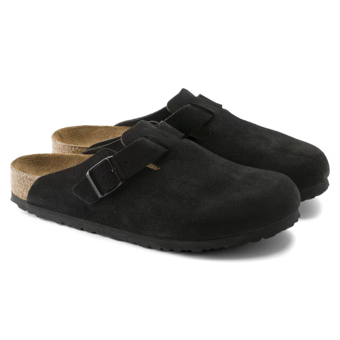 Sabots Classiques a Letto di Piede Morbido in Camoscio Nero