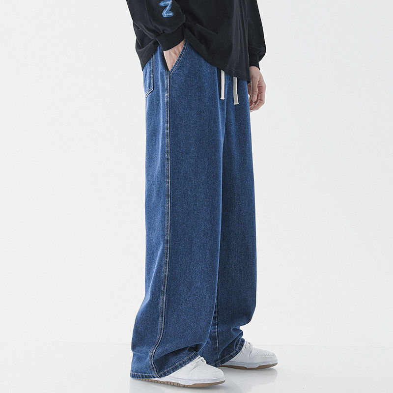 Jeans larghi dritti casual da uomo