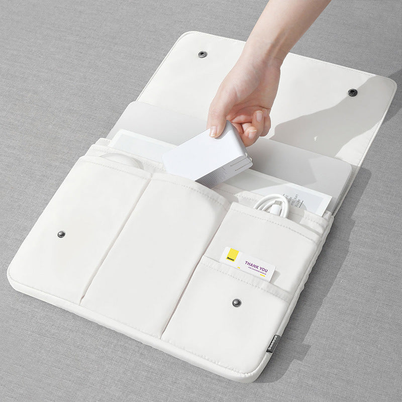 Borsa per computer portatile nero e bianco, custodia protettiva