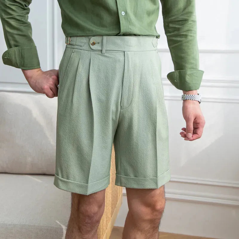 Shorts Slim da Uomo Casual in Seersucker