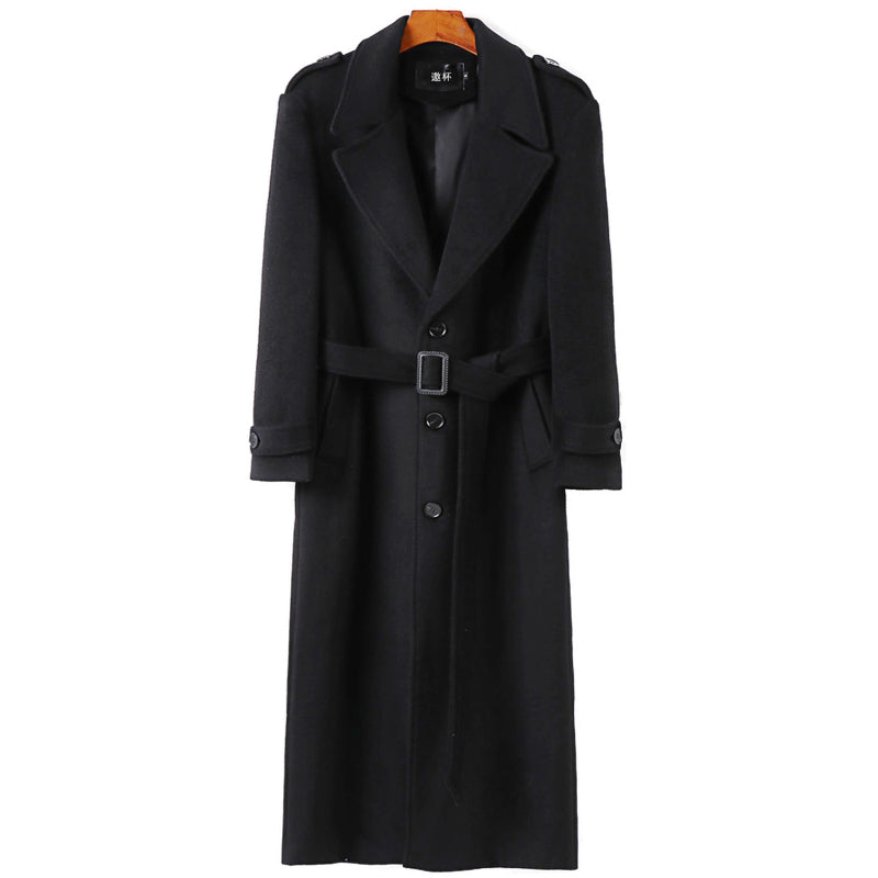 Cappotto lungo monopetto in lana