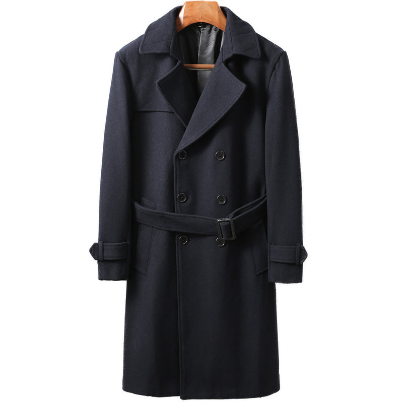Cappotto doppiopetto in lana media lunghezza taglie forti