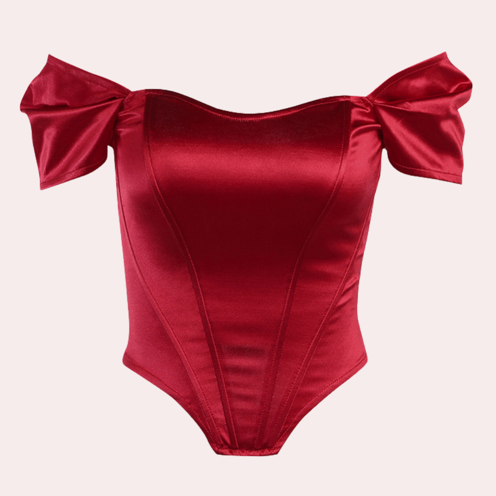 Top Scollato in Cotone Misto Donna