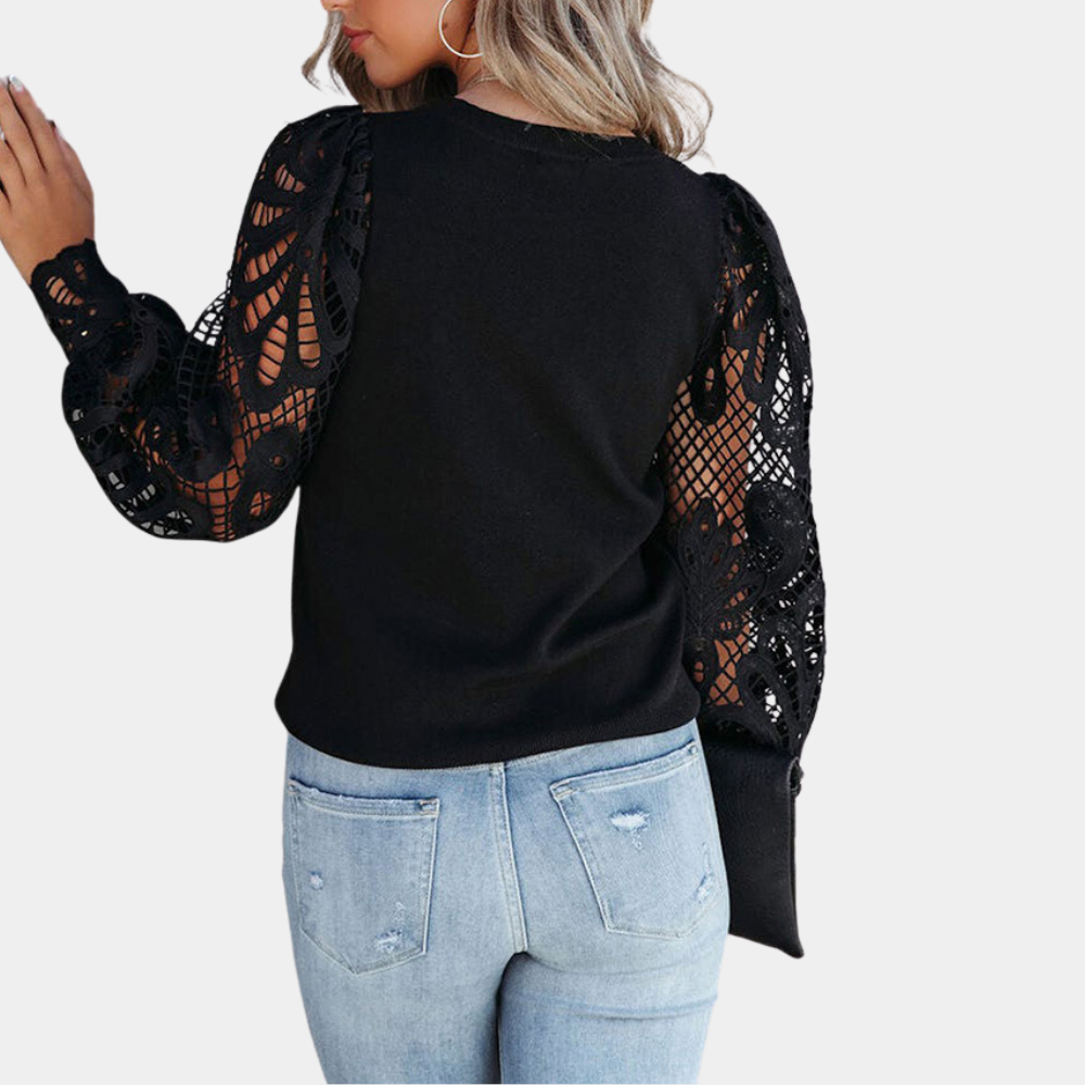 Camicia estiva nera in poliestere donna