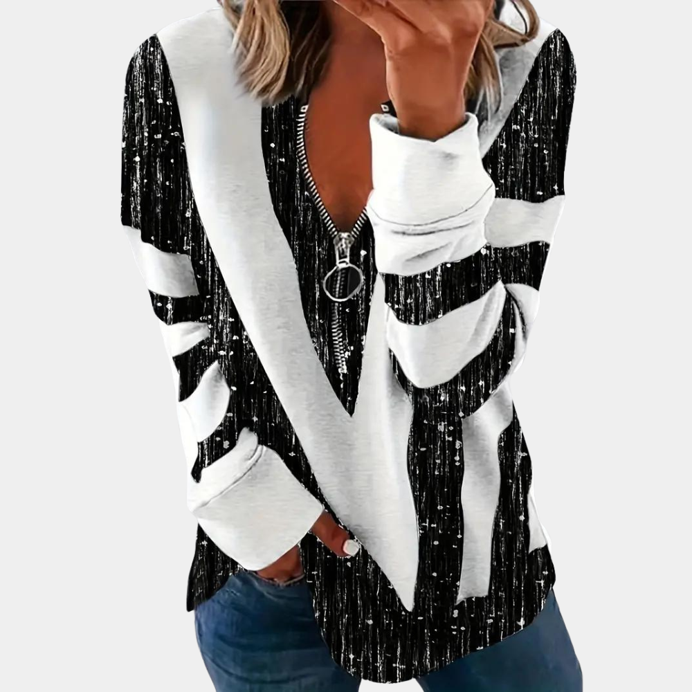 Camicia a maniche lunghe in poliestere donna