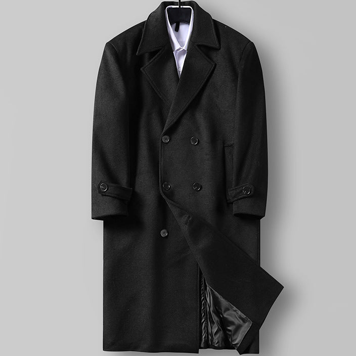 Cappotto Doppiopetto Classico in Misto Lana per Uomo Taglie Forti