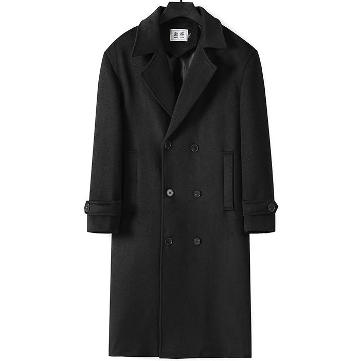 Cappotto Doppiopetto Classico in Misto Lana per Uomo Taglie Forti