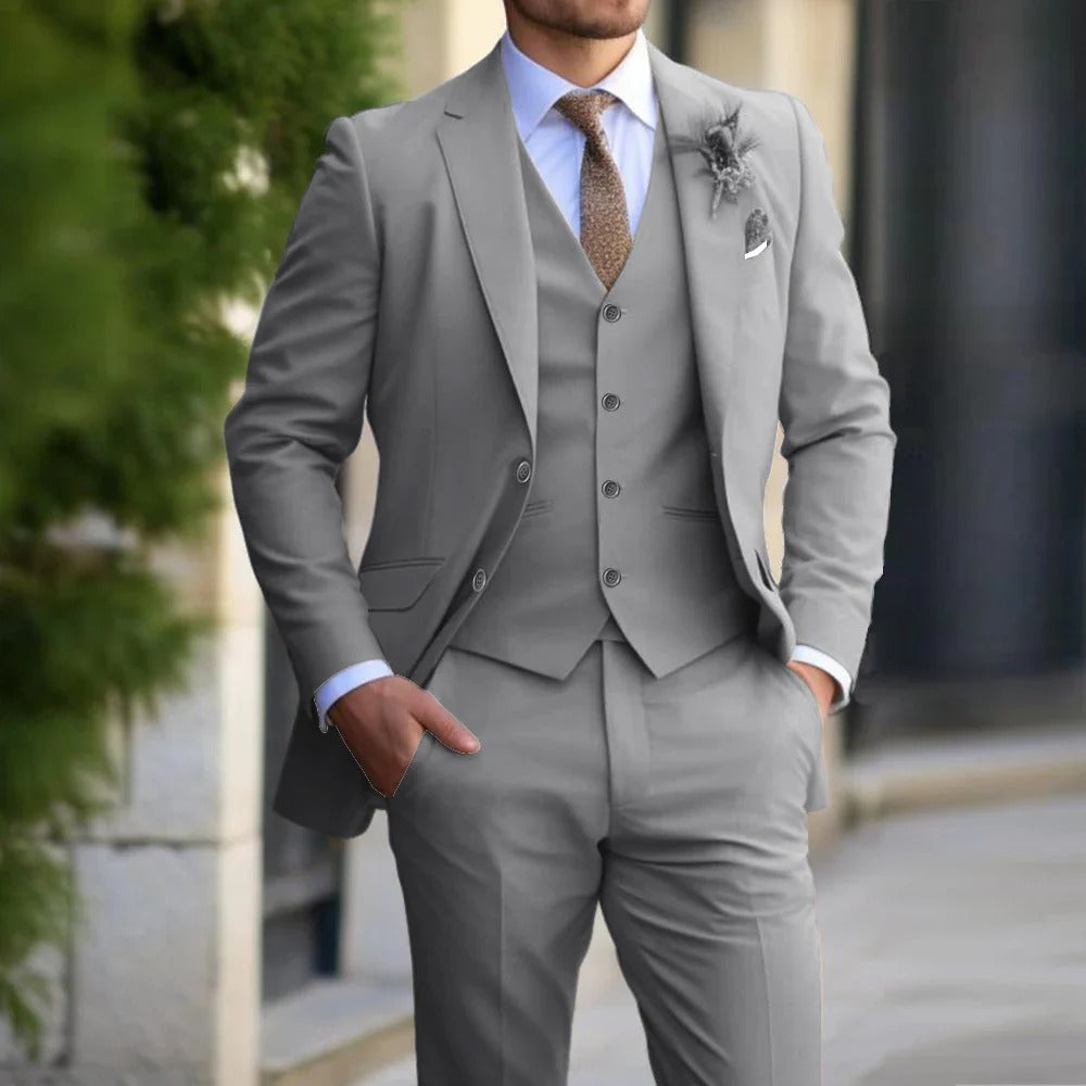 Abito Elegante Tre Pezzi in Misto Poliestere-Cotone