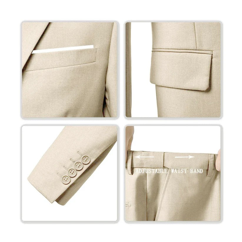 Abito Elegante Tre Pezzi in Misto Poliestere-Cotone