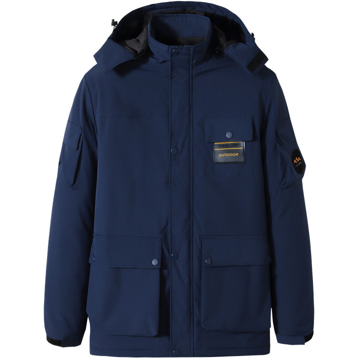 Giacca invernale spessa e pesante oversize uomo con cappuccio staccabile