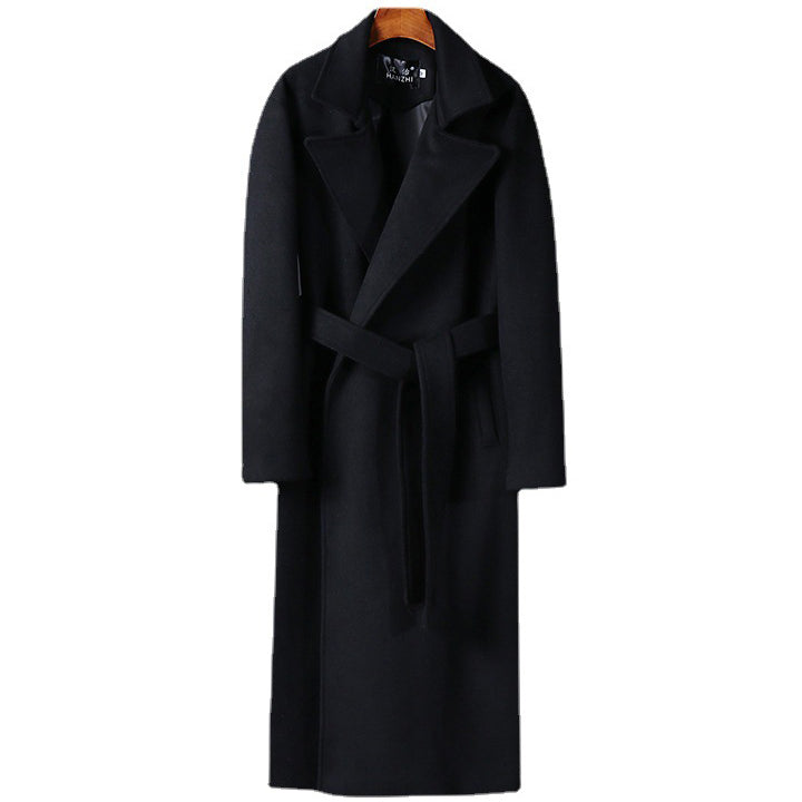 Cappotto lungo in lana extra lunghezza per uomo taglie forti