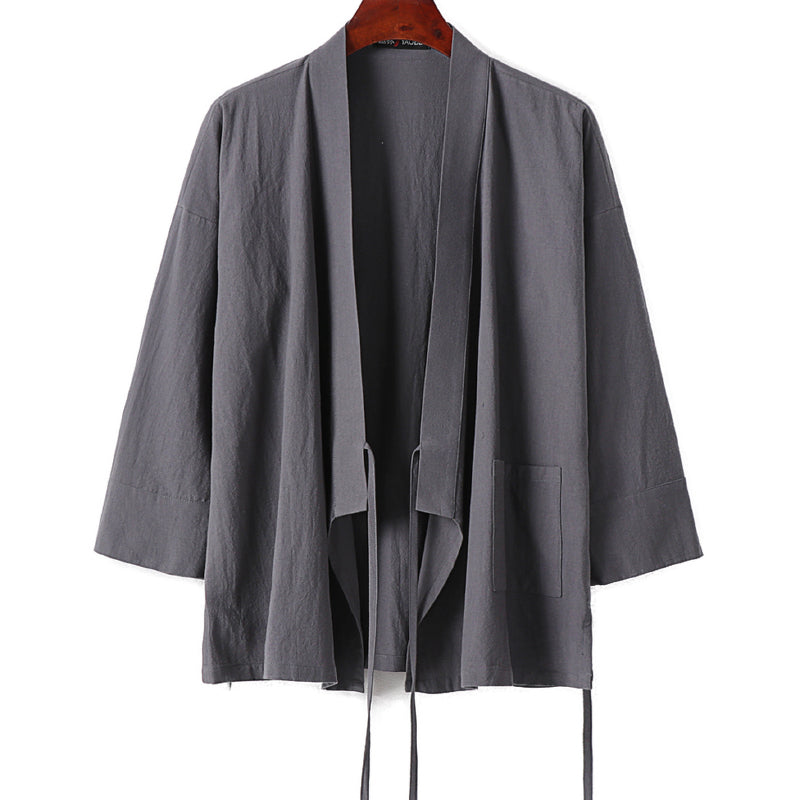 Giacca Kimono Uomo Taglie Forti Con Cintura