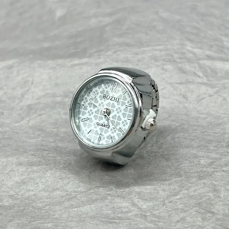 Anello Orologio con Movimento Creativo Moda Accessorio Vintage in Lega Orologio al Quarzo Gioiello Uomo Donna Regalo