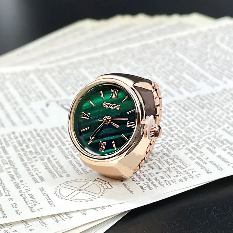 Anello Orologio con Movimento Creativo Moda Accessorio Vintage in Lega Orologio al Quarzo Gioiello Uomo Donna Regalo