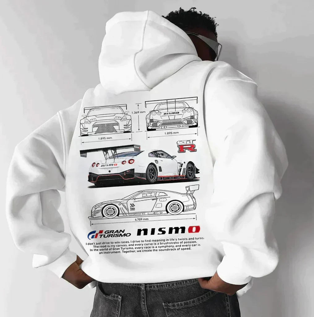 Casimiro – Felpa Oversize con Stampa Auto per Uomo