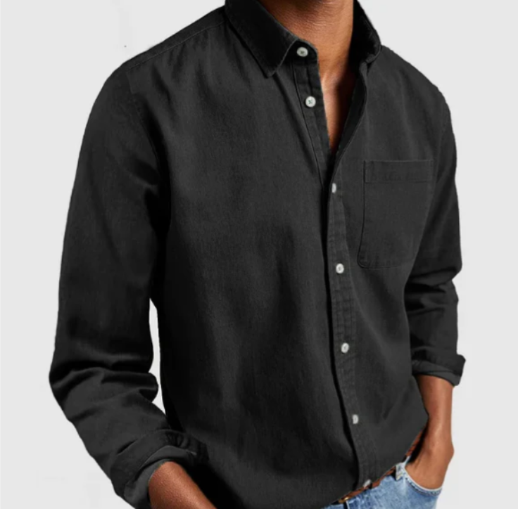 Camicia Elegante a Maniche Lunghe in Cotone da Uomo