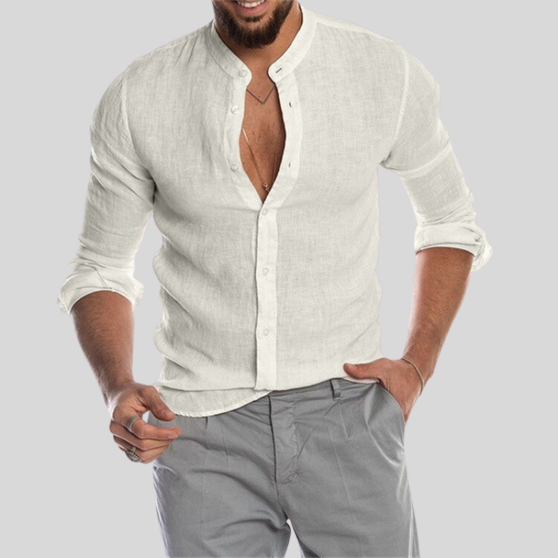 Camicia Lino Leggera Manica Lunga Casual