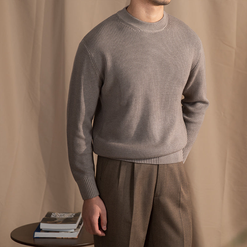FUTIRE - Maglione a Collo Tondo con Maglia a Maglia Larga e Spessa