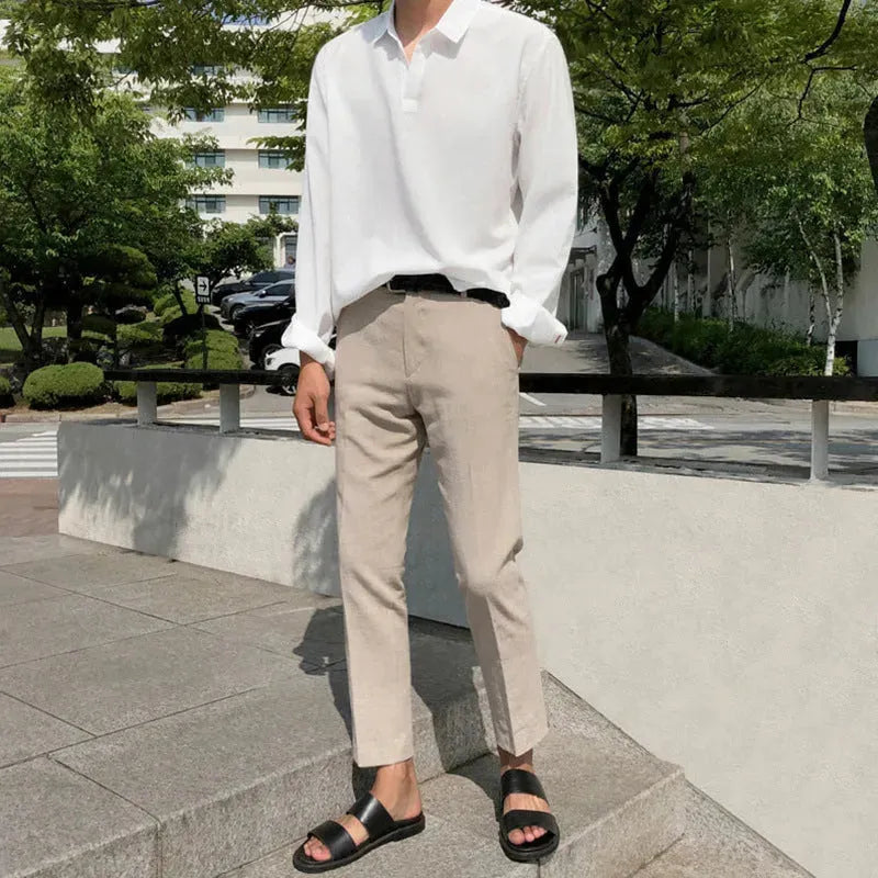 Pantaloni in Lino e Cotone da Uomo