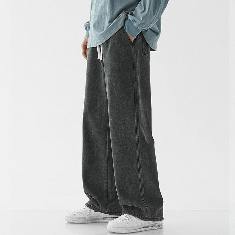 Jeans larghi dritti casual da uomo
