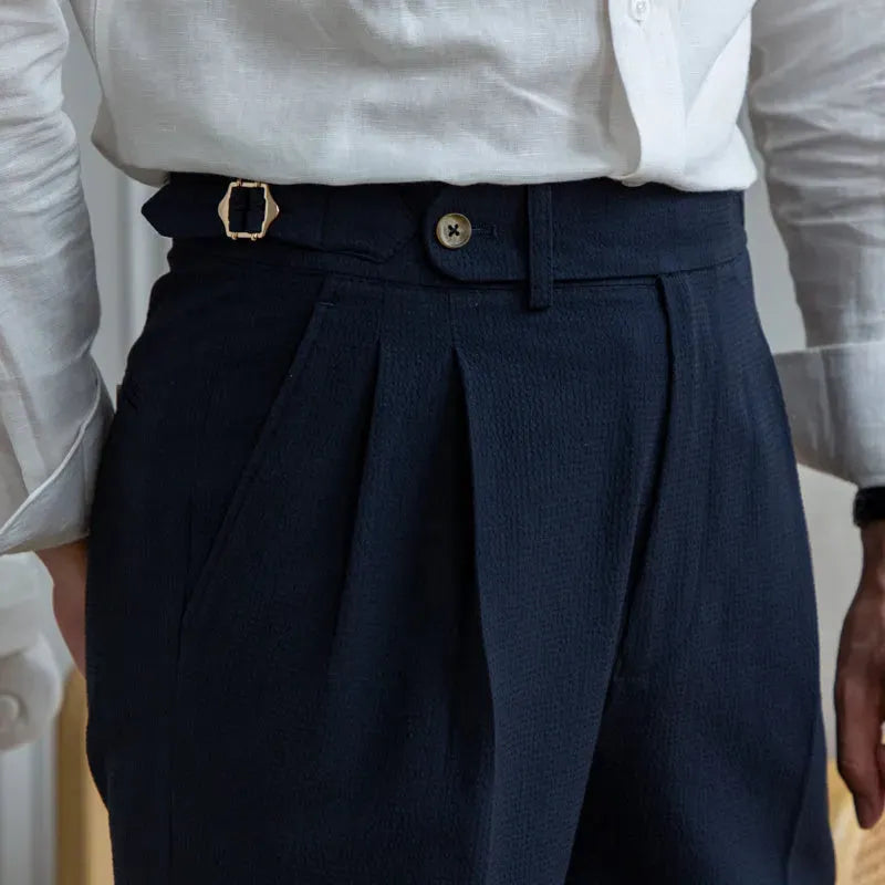 Shorts Slim da Uomo Casual in Seersucker