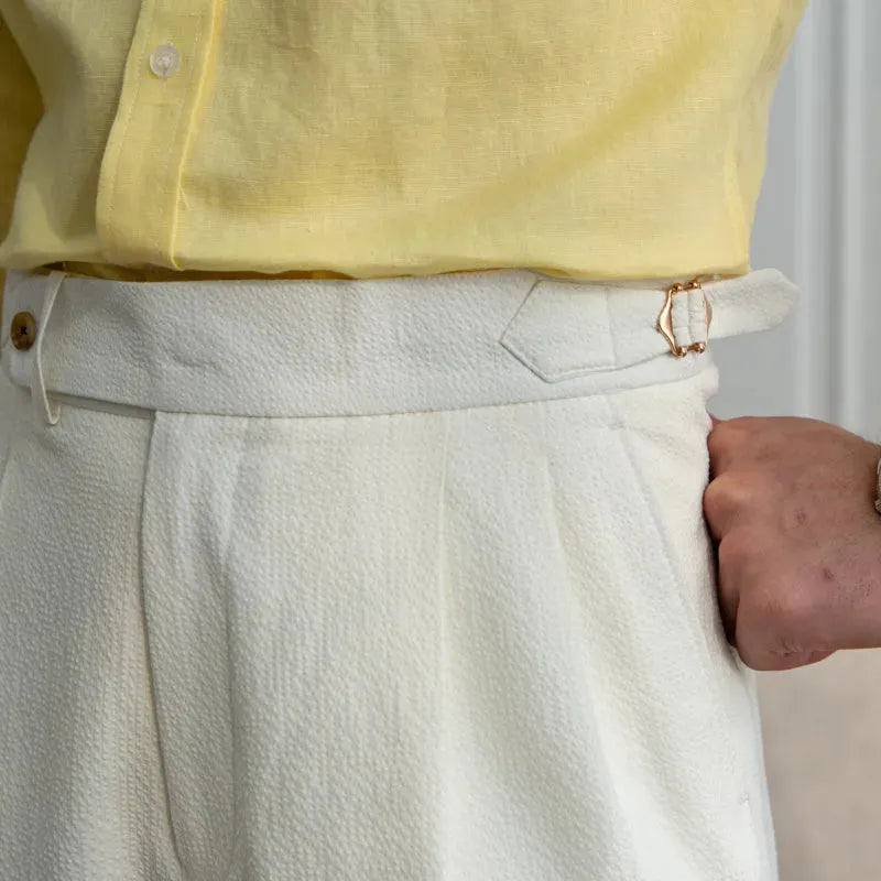 Shorts Slim da Uomo Casual in Seersucker