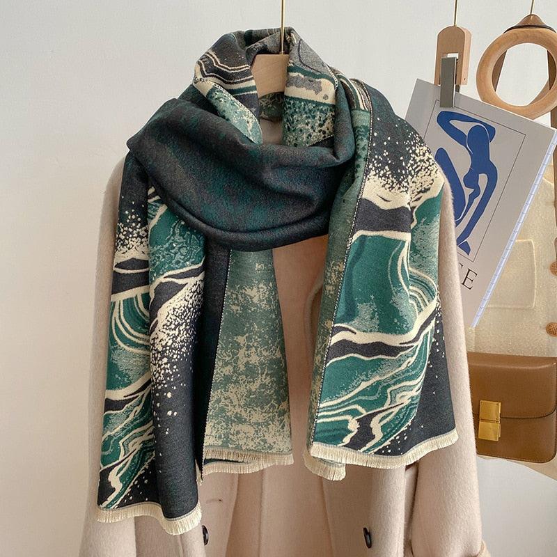 Sciarpa in Jacquard con Motivo Astratto