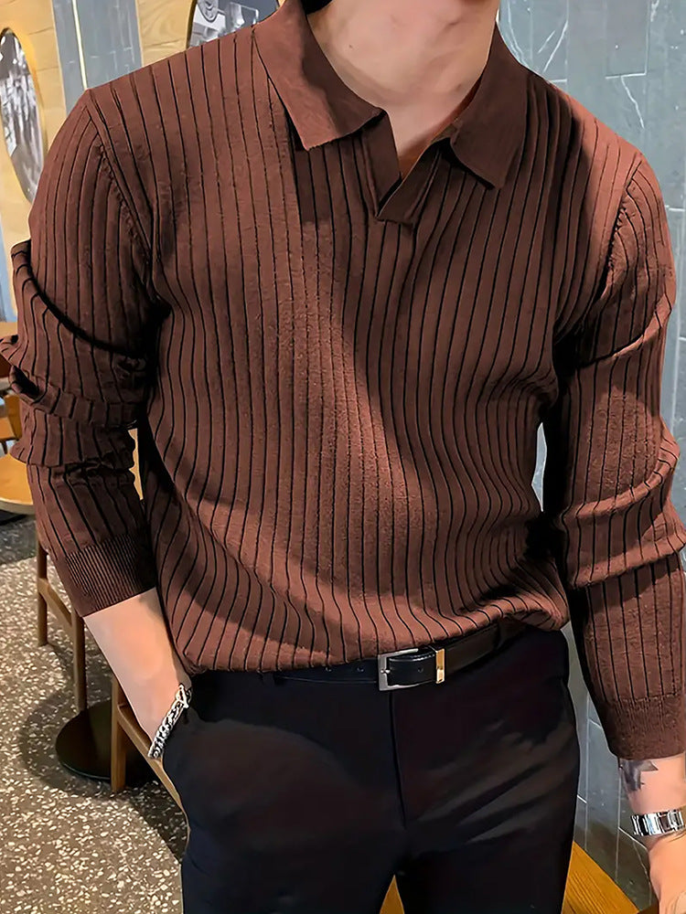 Polo Slim in Maglia Stile Old Money