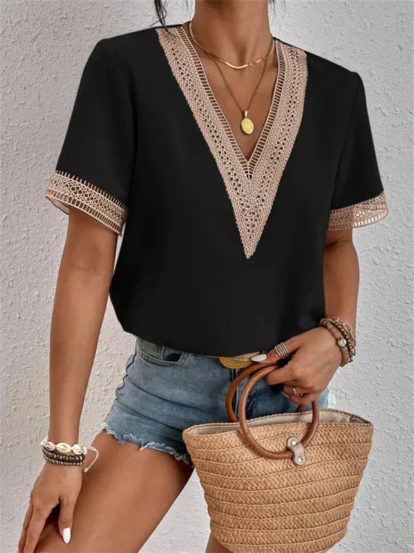 Top da Donna per Uscire in Cotone con Scollo a V