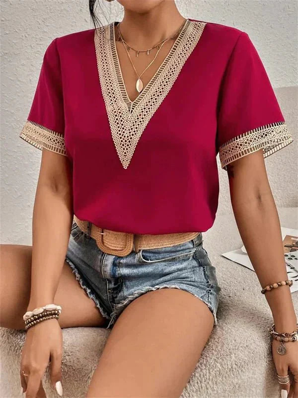 Top da Donna per Uscire in Cotone con Scollo a V