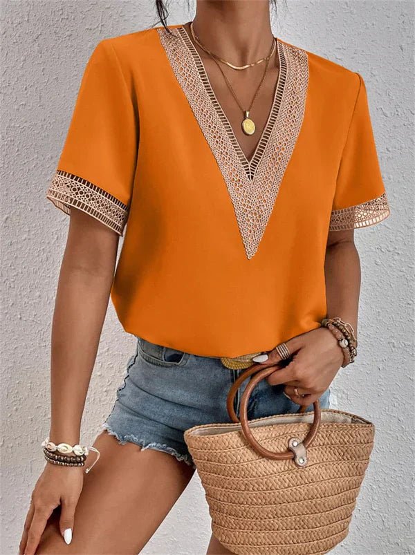 Top da Donna per Uscire in Cotone con Scollo a V