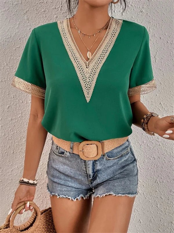 Top da Donna per Uscire in Cotone con Scollo a V