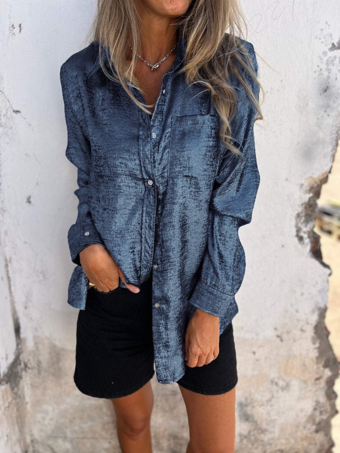 Camicia Metallica in Poliestere Donna