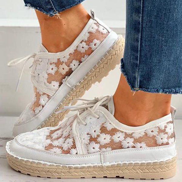 Scarpe Ortopediche con Design Floreale per Donna Rosa