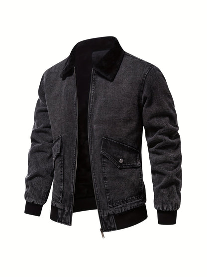 Veste en denim et polaire pour hommes UrbanCove® – Style et chaleur réunis