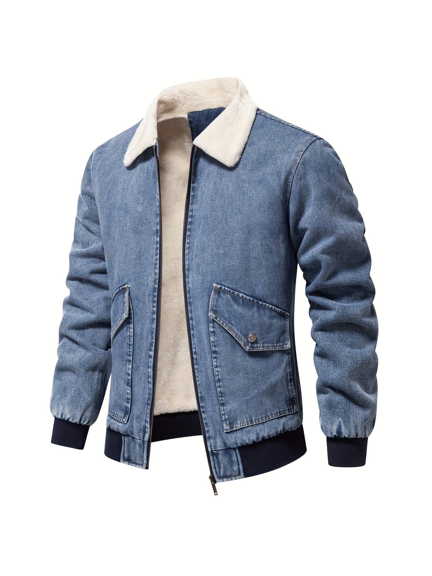 Veste en denim et polaire pour hommes UrbanCove® – Style et chaleur réunis