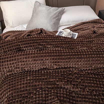 WarmNest® Couverture Chauffante Exclusive en Polaire de Luxe au Style Vintage