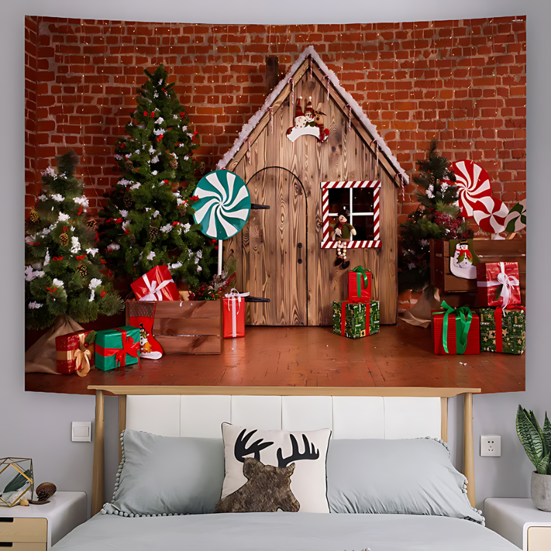 Joyful Decor® Tapisserie Murale Festive pour des Jours de Fête Éclatants