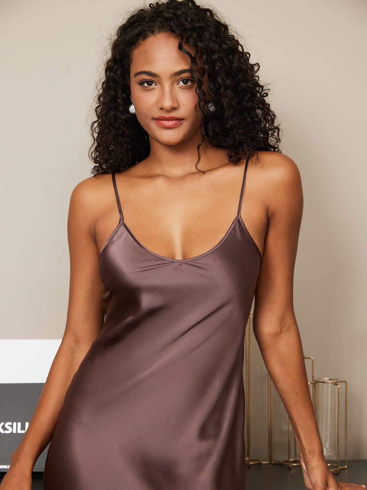 Evi - Chemise de Nuit/Robe Longue avec Bretelles Spaghetti